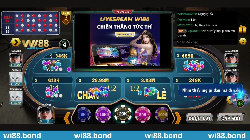 Top các trò chơi hấp dẫn tại live casino wi88